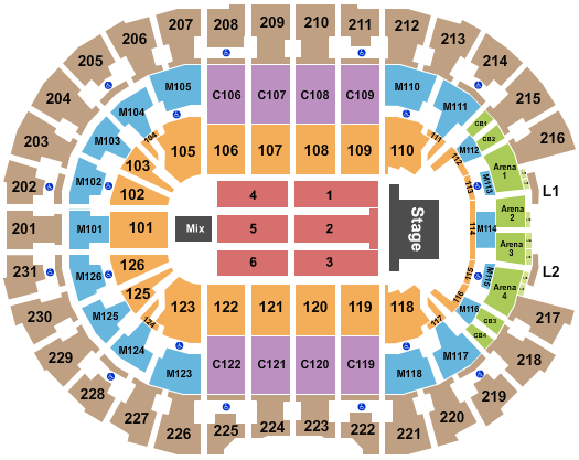 Rocket Arena Zac Brown Band Seating Chart
